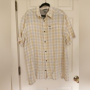 Columbia Mens Short sleeve outdoor hiking modal plaid lightweight shirt size XL